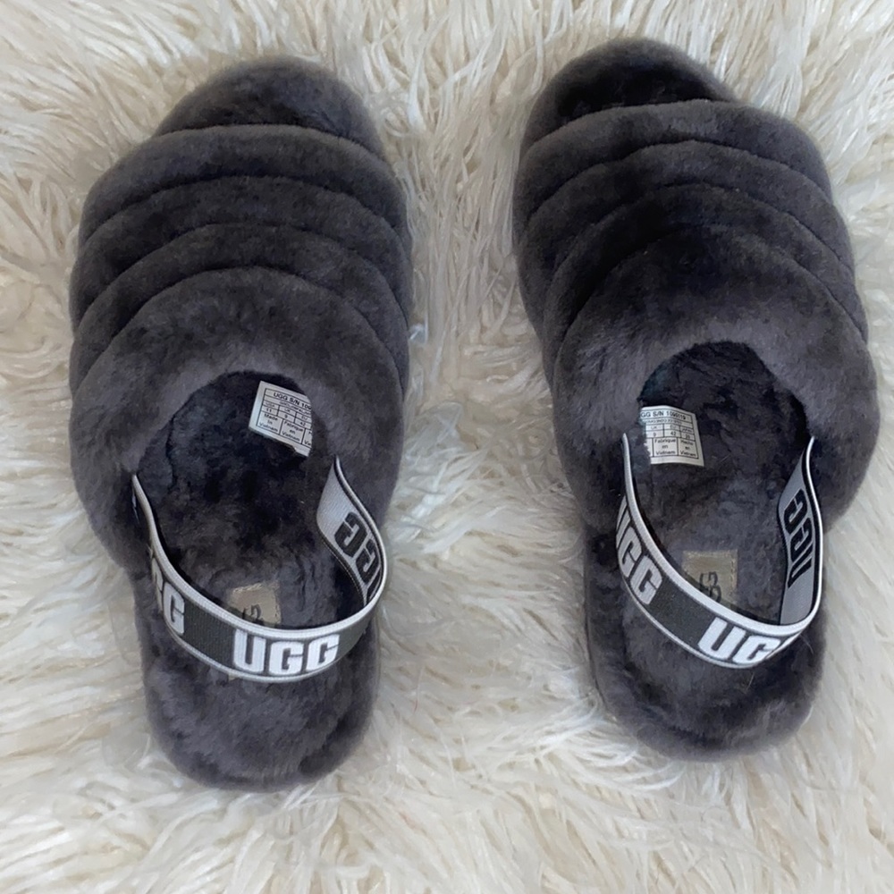 Gray Fluff Yeah Ugg slippers